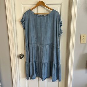 Tiered Denim Dress, Loft XL